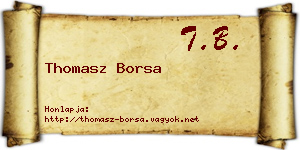 Thomasz Borsa névjegykártya